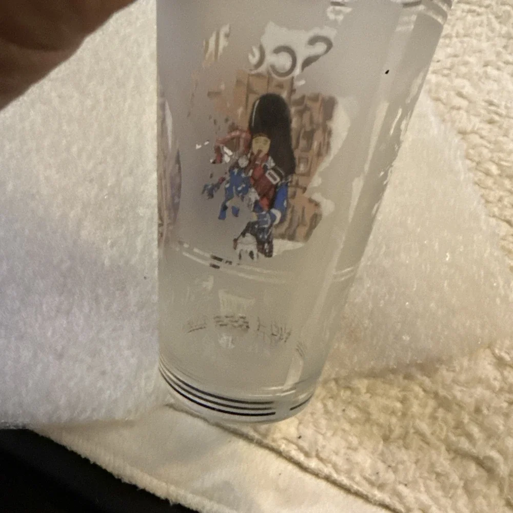 VTG Libbey Glass Tumbler Scottish Highlander Plaid Kilt 16 oz